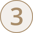 Brown number three on white background