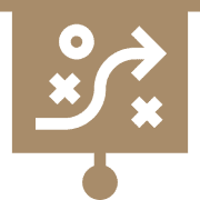 Tactics plan illustration with crosses and circles
